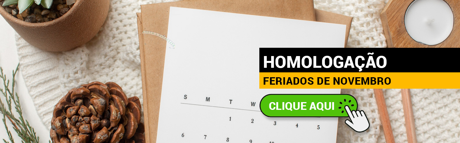 Homologação dos feriados de Novembro Homologação dos feriados de Novembro